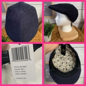 NWT Goorin Bros Men's Barnes Ivy Flatcap - XL - Navy Blue